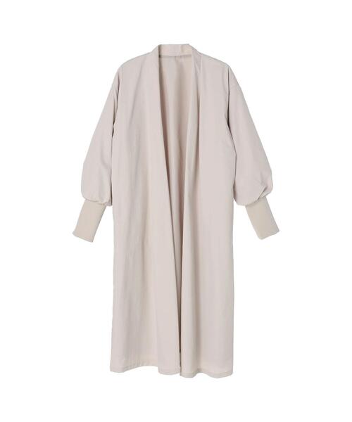 koe(コエ)の「ベンタイルノーカラーコート(ノーカラーコート・レディース・ライトベージュ/ネイビー・M)」の13枚目の写真