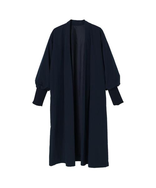 koe(コエ)の「ベンタイルノーカラーコート(ノーカラーコート・レディース・ライトベージュ/ネイビー・M)」の1枚目の写真