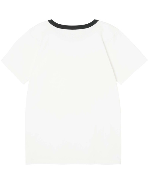 X-girl（エックスガール）の「FLOWER LOGO S/S RINGER CLASSIC TEE（Tシャツ/カットソー・レディース・ブルー/ブラック/ホワイト・S/M）」の5枚目の写真