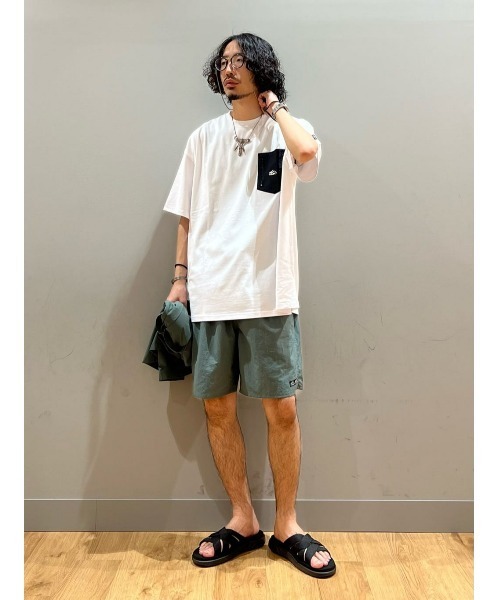 CAMP7（キャンプセブン）の「【CAMP7】ナイロンポケットＴシャツ（Tシャツ/カットソー・メンズ・グリーン/ホワイト/ベージュ/ブラック・S/M/L/XL）」の21枚目の写真
