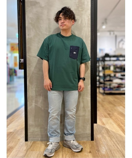 CAMP7（キャンプセブン）の「【CAMP7】ナイロンポケットＴシャツ（Tシャツ/カットソー・メンズ・グリーン/ホワイト/ベージュ/ブラック・S/M/L/XL）」の22枚目の写真