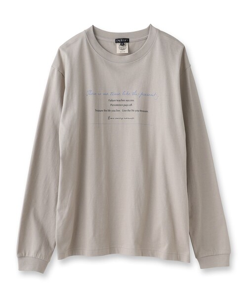 INDIVI(インディヴィ)の「【WORLD for the World】ロゴプリント ロンT(Tシャツ/カットソー・レディース・ライトベージュ/ブラック/ホワイト・05/13/38)」の4枚目の写真