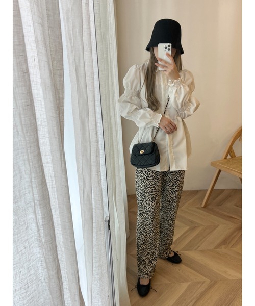 PHILLY（フィリー）の「レオパードワイドパンツ（スラックス・レディース・ブラック/ベージュ・FREE）」の3枚目の写真