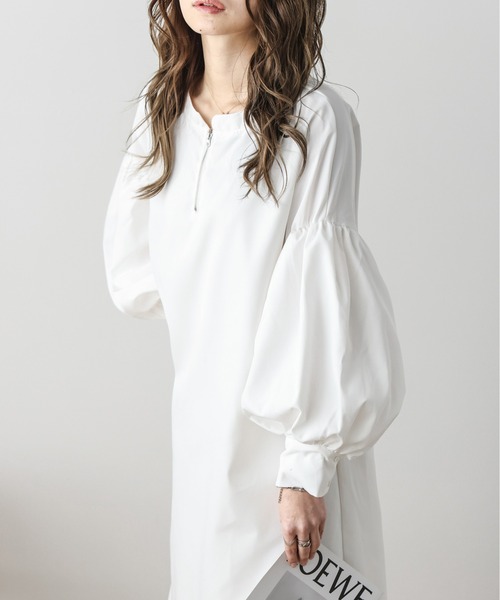 SUGAR BISKET（シュガービスケット）の「ボリューム袖ワンピース（ワンピース・レディース・グレイッシュベージュ/ブラック/ホワイト・フリー）」の18枚目の写真