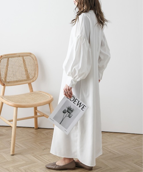 SUGAR BISKET（シュガービスケット）の「ボリューム袖ワンピース（ワンピース・レディース・グレイッシュベージュ/ブラック/ホワイト・フリー）」の8枚目の写真