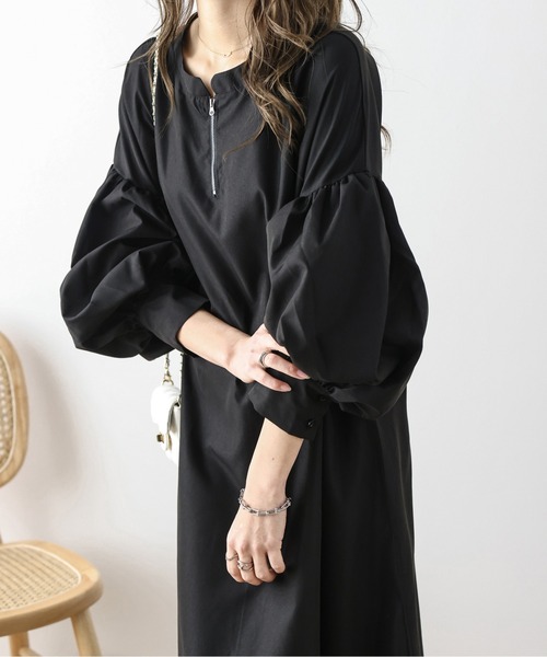 SUGAR BISKET（シュガービスケット）の「ボリューム袖ワンピース（ワンピース・レディース・グレイッシュベージュ/ブラック/ホワイト・フリー）」の16枚目の写真