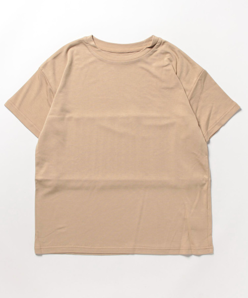 Q(キュー)の「異素材プリーツドッキングトップス(Tシャツ/カットソー・レディース・ベージュ/アイボリー/ブラック・MEDIUM)」の6枚目の写真