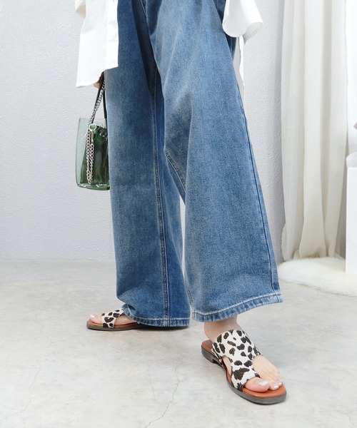 minia（ミニア）の「カバーアップトングサンダル（サンダル・レディース・ブラック/レオパード/ゼブラ/アイボリー・S/M/L/LL）」の11枚目の写真