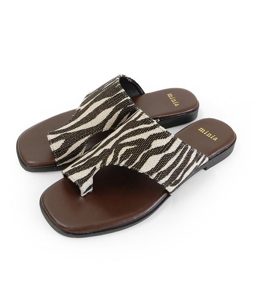 minia（ミニア）の「カバーアップトングサンダル（サンダル・レディース・ブラック/レオパード/ゼブラ/アイボリー・S/M/L/LL）」の12枚目の写真