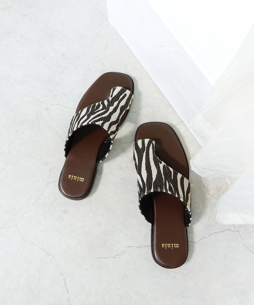 minia（ミニア）の「カバーアップトングサンダル（サンダル・レディース・ブラック/レオパード/ゼブラ/アイボリー・S/M/L/LL）」の22枚目の写真