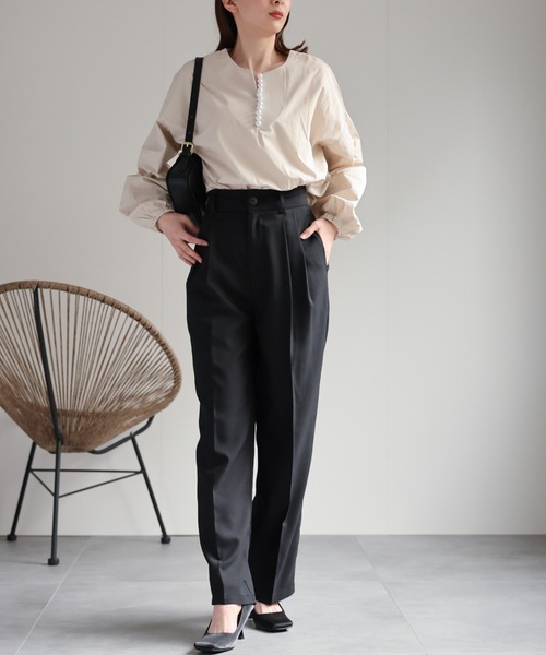 セール】ハイウエストタックスラックス（スラックス）｜sakishimatokyo