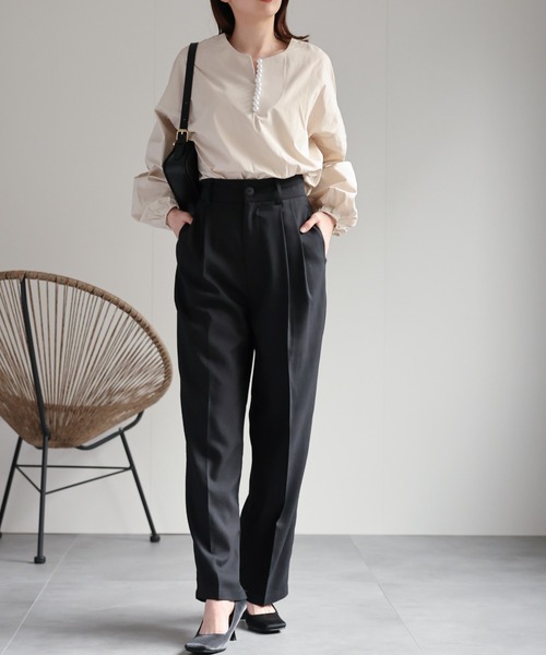 セール】ハイウエストタックスラックス（スラックス）｜sakishimatokyo