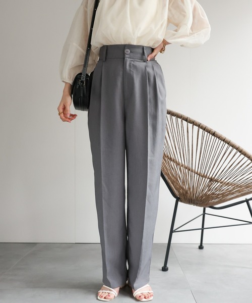 セール】ハイウエストタックスラックス（スラックス）｜sakishimatokyo