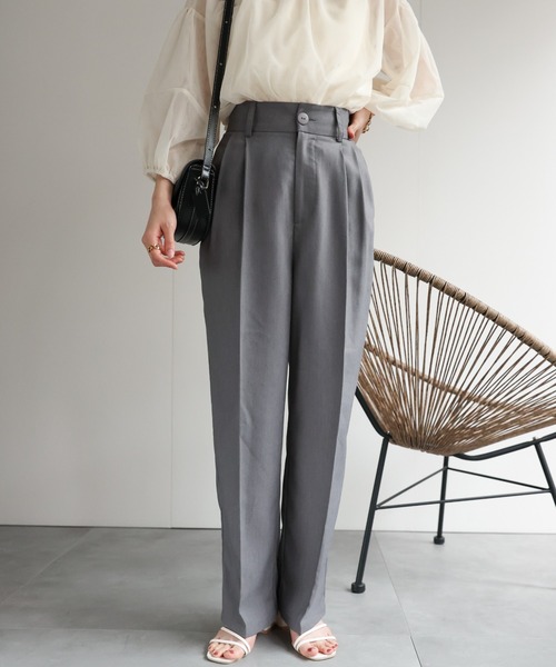 セール】ハイウエストタックスラックス（スラックス）｜sakishimatokyo