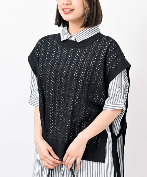 rps(アールピーエス)の「サイドリボンニットベスト(ベスト・レディース・ブラック/ベージュ/ベージュ系その他/グリーン系その他・フリー)」の9枚目の写真