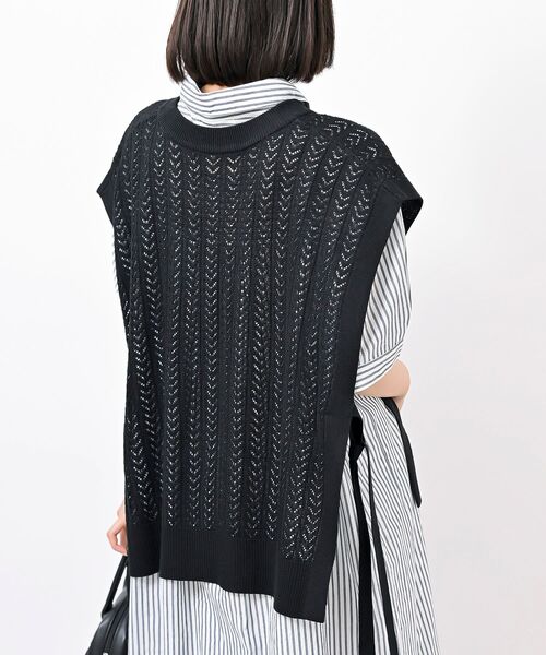 rps(アールピーエス)の「サイドリボンニットベスト(ベスト・レディース・ブラック/ベージュ/ベージュ系その他/グリーン系その他・フリー)」の11枚目の写真