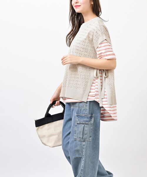 rps(アールピーエス)の「サイドリボンニットベスト(ベスト・レディース・ブラック/ベージュ/ベージュ系その他/グリーン系その他・フリー)」の15枚目の写真