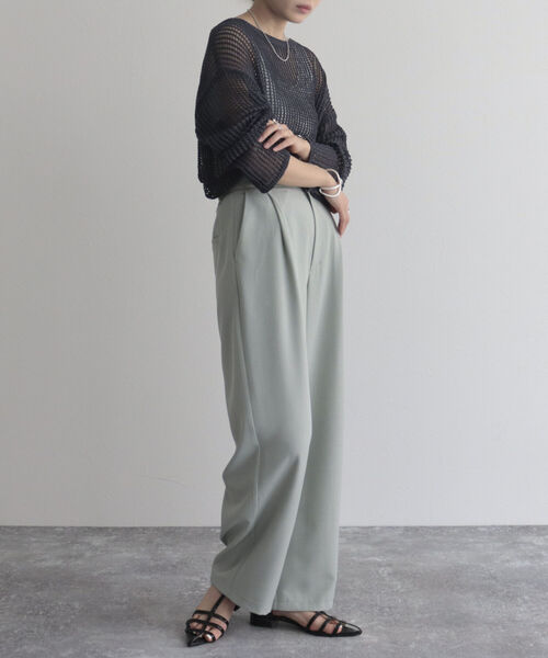 fredy emue（フレディエミュ）の「【fredye mue/フレディエミュ】タックスラックスパンツ（スラックス・レディース・チャコールグレー/ミント/ブラック・36/38）」の3枚目の写真