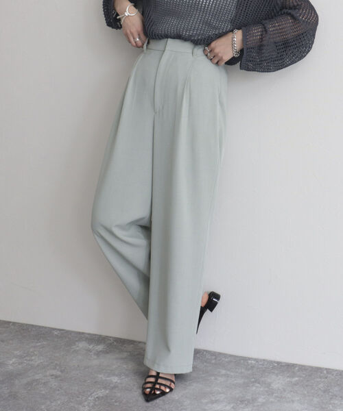 fredy emue（フレディエミュ）の「【fredye mue/フレディエミュ】タックスラックスパンツ（スラックス・レディース・チャコールグレー/ミント/ブラック・36/38）」の6枚目の写真