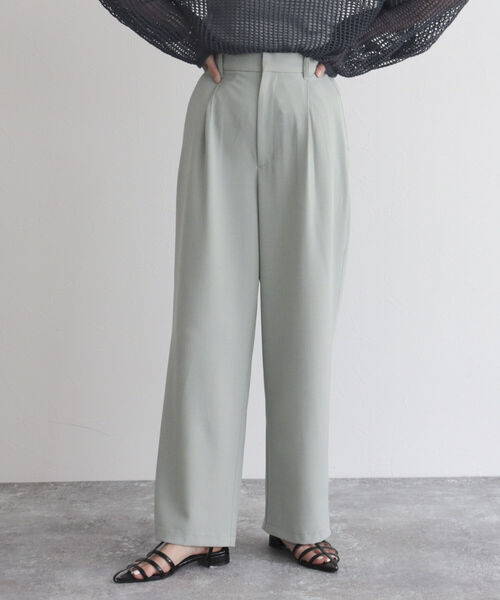 fredy emue（フレディエミュ）の「【fredye mue/フレディエミュ】タックスラックスパンツ（スラックス・レディース・チャコールグレー/ミント/ブラック・36/38）」の8枚目の写真