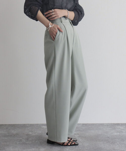 fredy emue（フレディエミュ）の「【fredye mue/フレディエミュ】タックスラックスパンツ（スラックス・レディース・チャコールグレー/ミント/ブラック・36/38）」の11枚目の写真