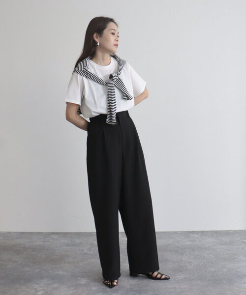 fredy emue（フレディエミュ）の「【fredye mue/フレディエミュ】タックスラックスパンツ（スラックス・レディース・チャコールグレー/ミント/ブラック・36/38）」の13枚目の写真