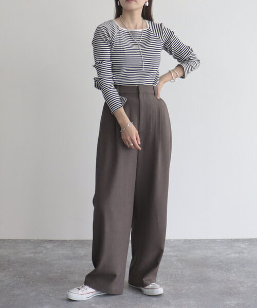 fredy emue（フレディエミュ）の「【fredye mue/フレディエミュ】タックスラックスパンツ（スラックス・レディース・チャコールグレー/ミント/ブラック・36/38）」の19枚目の写真