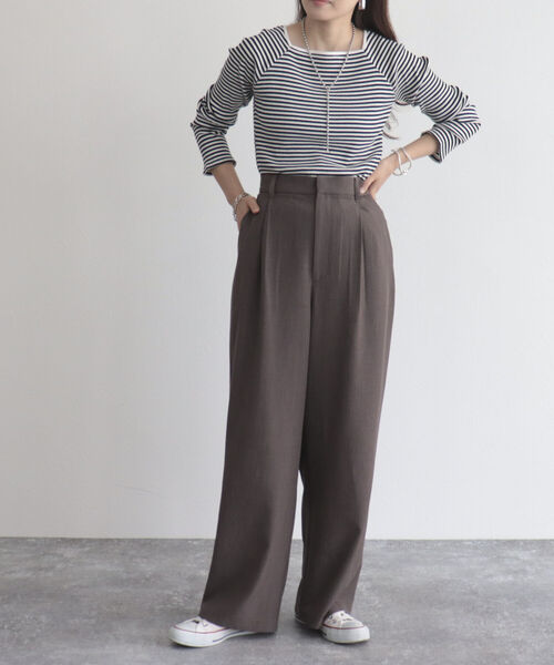 fredy emue（フレディエミュ）の「【fredye mue/フレディエミュ】タックスラックスパンツ（スラックス・レディース・チャコールグレー/ミント/ブラック・36/38）」の20枚目の写真