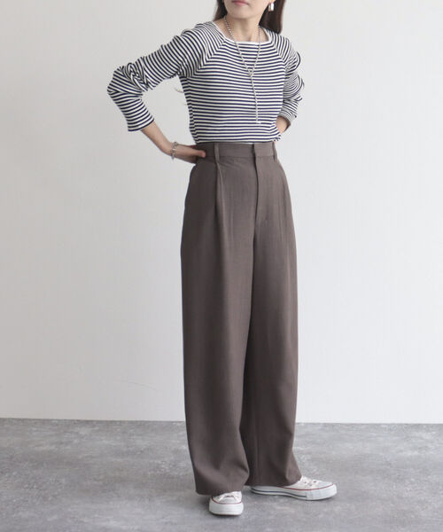 fredy emue（フレディエミュ）の「【fredye mue/フレディエミュ】タックスラックスパンツ（スラックス・レディース・チャコールグレー/ミント/ブラック・36/38）」の21枚目の写真