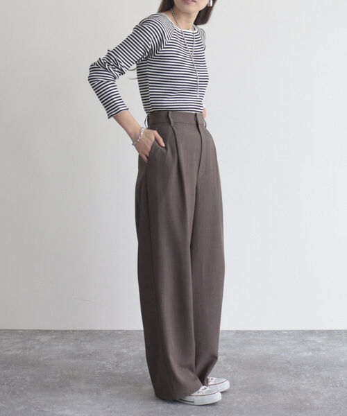 fredy emue（フレディエミュ）の「【fredye mue/フレディエミュ】タックスラックスパンツ（スラックス・レディース・チャコールグレー/ミント/ブラック・36/38）」の22枚目の写真