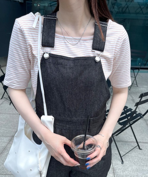 mline（エムライン）の「[mline] ちび半袖Tシャツ（Tシャツ/カットソー・レディース・ピンク/ベージュ/ブルー/オフホワイト/ブラック/ホワイト系その他/グレー系その他/ピンク系その他・FREE）」の8枚目の写真