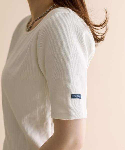 mline（エムライン）の「[mline] ちび半袖Tシャツ（Tシャツ/カットソー・レディース・ピンク/ベージュ/ブルー/オフホワイト/ブラック/ホワイト系その他/グレー系その他/ピンク系その他・FREE）」の2枚目の写真