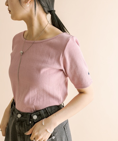 mline（エムライン）の「[mline] ちび半袖Tシャツ（Tシャツ/カットソー・レディース・ピンク/ベージュ/ブルー/オフホワイト/ブラック/ホワイト系その他/グレー系その他/ピンク系その他・FREE）」の7枚目の写真