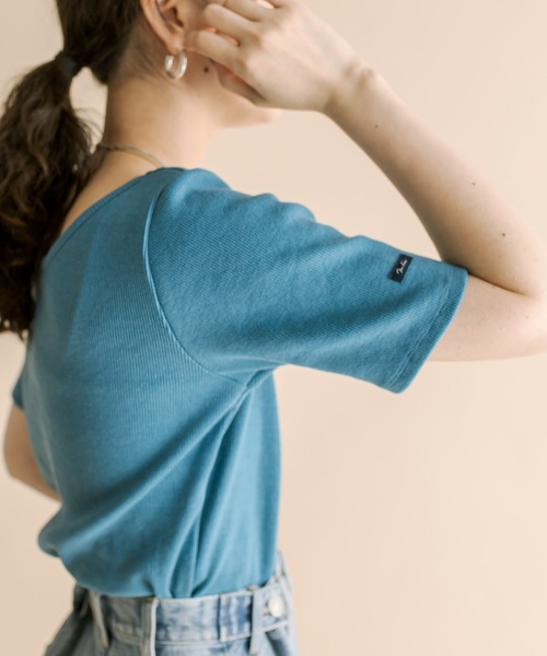 mline（エムライン）の「[mline] ちび半袖Tシャツ（Tシャツ/カットソー・レディース・ピンク/ベージュ/ブルー/オフホワイト/ブラック/ホワイト系その他/グレー系その他/ピンク系その他・FREE）」の6枚目の写真