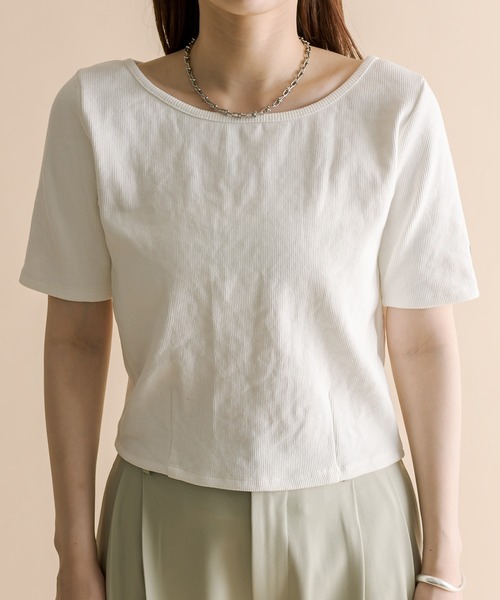 mline（エムライン）の「[mline] ちび半袖Tシャツ（Tシャツ/カットソー・レディース・ピンク/ベージュ/ブルー/オフホワイト/ブラック/ホワイト系その他/グレー系その他/ピンク系その他・FREE）」の15枚目の写真