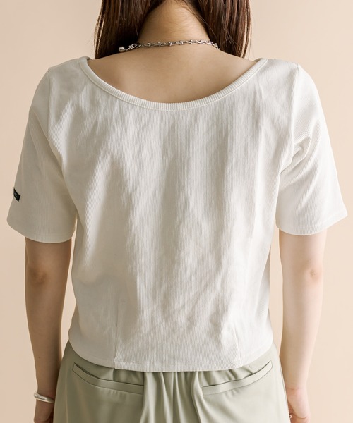 mline（エムライン）の「[mline] ちび半袖Tシャツ（Tシャツ/カットソー・レディース・ピンク/ベージュ/ブルー/オフホワイト/ブラック/ホワイト系その他/グレー系その他/ピンク系その他・FREE）」の16枚目の写真