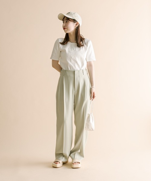 mline（エムライン）の「[mline] ちび半袖Tシャツ（Tシャツ/カットソー・レディース・ピンク/ベージュ/ブルー/オフホワイト/ブラック/ホワイト系その他/グレー系その他/ピンク系その他・FREE）」の13枚目の写真