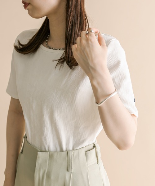 mline（エムライン）の「[mline] ちび半袖Tシャツ（Tシャツ/カットソー・レディース・ピンク/ベージュ/ブルー/オフホワイト/ブラック/ホワイト系その他/グレー系その他/ピンク系その他・FREE）」の9枚目の写真