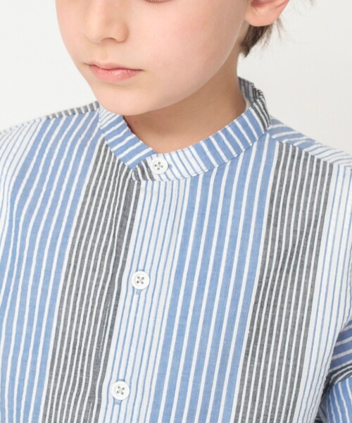 BRANSHES(ブランシェス)の「先染めマルチストライプ半袖シャツ(シャツ/ブラウス・キッズ・ブルー/パープル・110/120/100/130/150/90/140)」の12枚目の写真