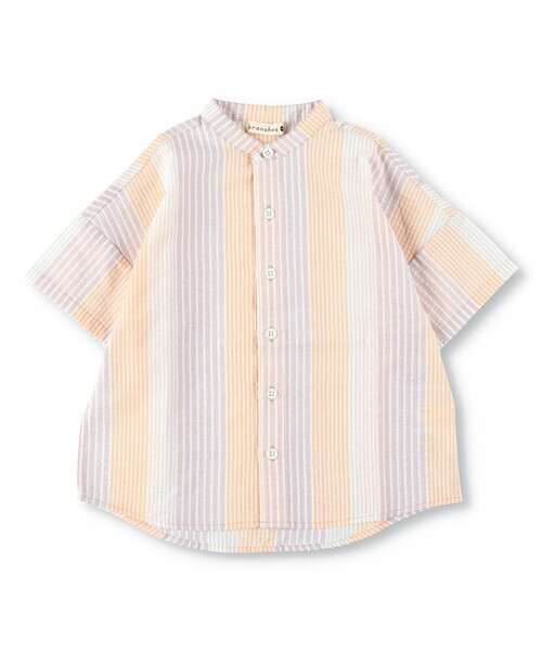 BRANSHES(ブランシェス)の「先染めマルチストライプ半袖シャツ(シャツ/ブラウス・キッズ・ブルー/パープル・110/120/100/130/150/90/140)」の19枚目の写真