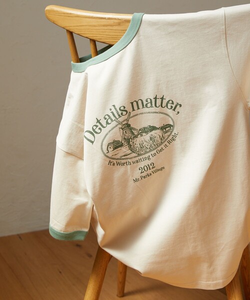 FREAK'S STORE（フリークスストア）の「【限定展開】w/ the Parks/ウィズザパークス　Details.. color ringer print tee/プリントリンガーTシャツ（Tシャツ/カットソー・レディース・ブラック/グリーン・ﾌﾘ-）」の11枚目の写真