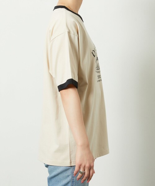 FREAK'S STORE（フリークスストア）の「【限定展開】w/ the Parks/ウィズザパークス　Details.. color ringer print tee/プリントリンガーTシャツ（Tシャツ/カットソー・レディース・ブラック/グリーン・ﾌﾘ-）」の15枚目の写真