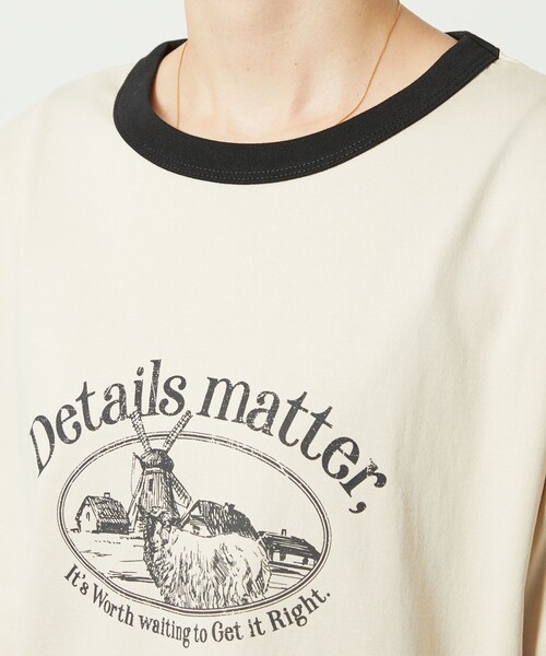 FREAK'S STORE（フリークスストア）の「【限定展開】w/ the Parks/ウィズザパークス　Details.. color ringer print tee/プリントリンガーTシャツ（Tシャツ/カットソー・レディース・ブラック/グリーン・ﾌﾘ-）」の17枚目の写真