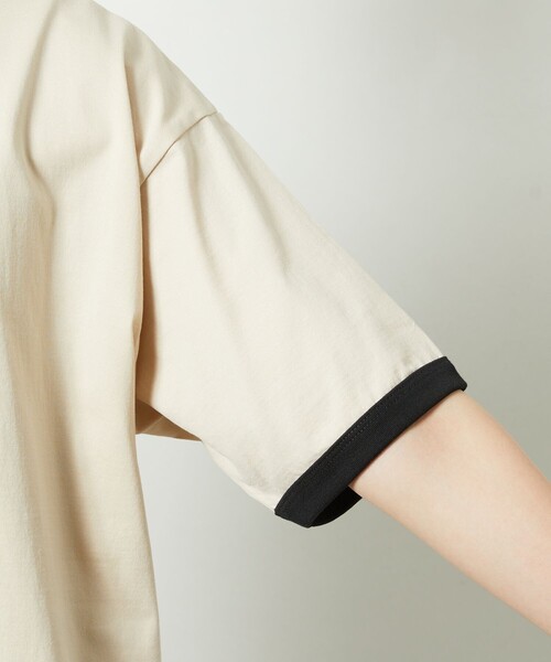 FREAK'S STORE（フリークスストア）の「【限定展開】w/ the Parks/ウィズザパークス　Details.. color ringer print tee/プリントリンガーTシャツ（Tシャツ/カットソー・レディース・ブラック/グリーン・ﾌﾘ-）」の18枚目の写真