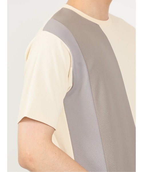 m.f.editorial（エムエフエディトリアル）の「【吸水速乾 UVカット ストレッチ】KAITEKI 縦切替 クルー半袖Ｔシャツ（Tシャツ/カットソー・メンズ・グリーン系その他/アイボリー/グレー系その他2・LARGE/MEDIUM/X-LARGE）」の14枚目の写真