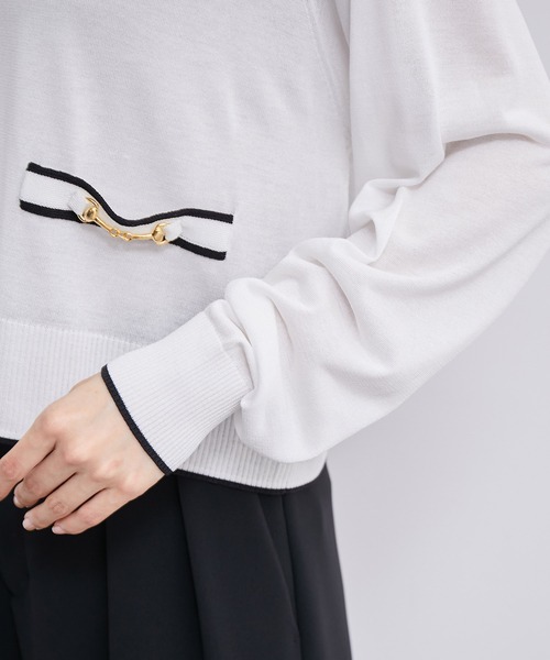 ROPE'（ロペ）の「ビット付きカーディガン（カーディガン/ボレロ・レディース・ブラック/ホワイト・38）」の19枚目の写真