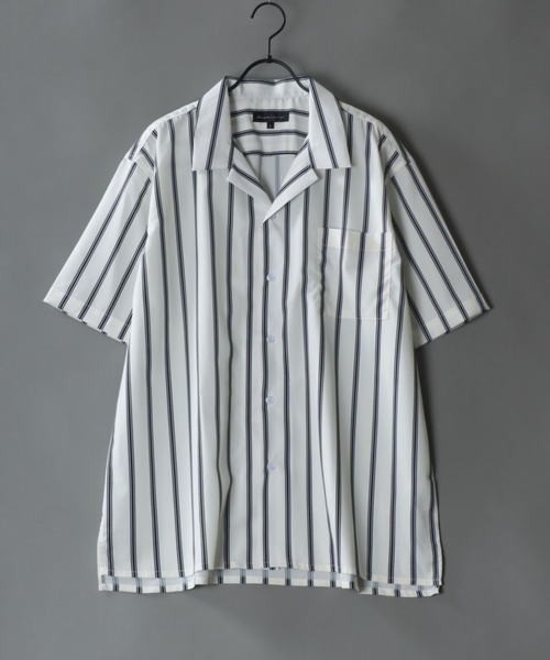 SITRY（シトリー）の「Drape Open Collar Shirt/ドレープ オープンカラー 半袖シャツ（シャツ/ブラウス・メンズ・モカ/ブルー系その他/チャコール/ブラック系その他4/ライトグリーン/ホワイト系その他/ベージュ系その他/ライトグレー/ホワイト/グレー系その他/ブラウン系その他/ブラック系その他2/ブルー系その他2/ブルー系その他3/ブルーグレー/ブラック/ライトブルー/ダークグリーン/ブラック系その他/ターコイズブルー/ブラック系その他3/ブラック系その他5/ブラウン系その他2・M/L/LL）」の3枚目の写真