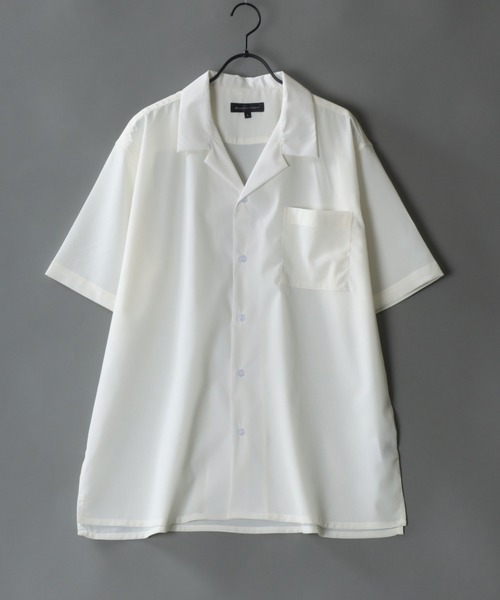 SITRY（シトリー）の「Drape Open Collar Shirt/ドレープ オープンカラー 半袖シャツ（シャツ/ブラウス・メンズ・モカ/ブルー系その他/チャコール/ブラック系その他4/ライトグリーン/ホワイト系その他/ベージュ系その他/ライトグレー/ホワイト/グレー系その他/ブラウン系その他/ブラック系その他2/ブルー系その他2/ブルー系その他3/ブルーグレー/ブラック/ライトブルー/ダークグリーン/ブラック系その他/ターコイズブルー/ブラック系その他3/ブラック系その他5/ブラウン系その他2・M/L/LL）」の2枚目の写真