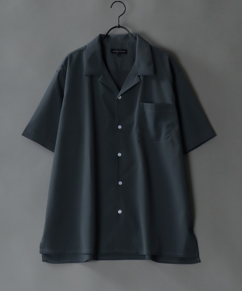 SITRY（シトリー）の「Drape Open Collar Shirt/ドレープ オープンカラー 半袖シャツ（シャツ/ブラウス・メンズ・モカ/ブルー系その他/チャコール/ブラック系その他4/ライトグリーン/ホワイト系その他/ベージュ系その他/ライトグレー/ホワイト/グレー系その他/ブラウン系その他/ブラック系その他2/ブルー系その他2/ブルー系その他3/ブルーグレー/ブラック/ライトブルー/ダークグリーン/ブラック系その他/ターコイズブルー/ブラック系その他3/ブラック系その他5/ブラウン系その他2・M/L/LL）」の12枚目の写真