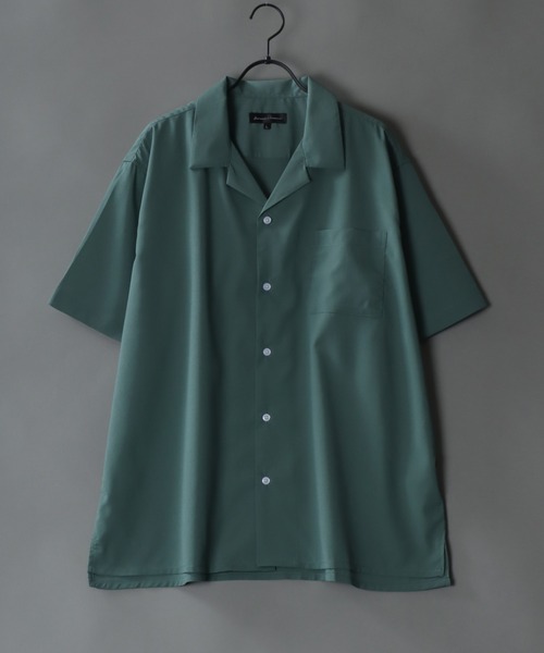 SITRY（シトリー）の「Drape Open Collar Shirt/ドレープ オープンカラー 半袖シャツ（シャツ/ブラウス・メンズ・モカ/ブルー系その他/チャコール/ブラック系その他4/ライトグリーン/ホワイト系その他/ベージュ系その他/ライトグレー/ホワイト/グレー系その他/ブラウン系その他/ブラック系その他2/ブルー系その他2/ブルー系その他3/ブルーグレー/ブラック/ライトブルー/ダークグリーン/ブラック系その他/ターコイズブルー/ブラック系その他3/ブラック系その他5/ブラウン系その他2・M/L/LL）」の18枚目の写真